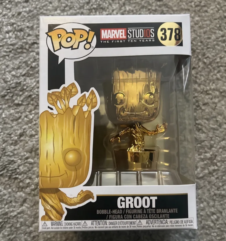 Funko Pop! Marvel Groot #378 Gold Chrome thumbnail
