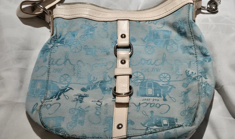 Coach Est. 1941 Blue Carriage Print Shoulder Bag thumbnail