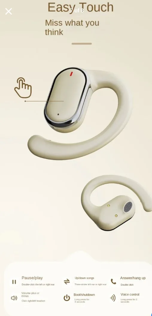 Open Ear Bluetooth Earphones Earbuds Sports Wireless Headphones image indicator(6)