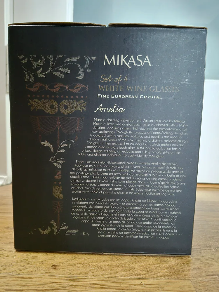 Mikasa Amelia Set of 4 White Wine Glasses - New in Box! image indicator(3)