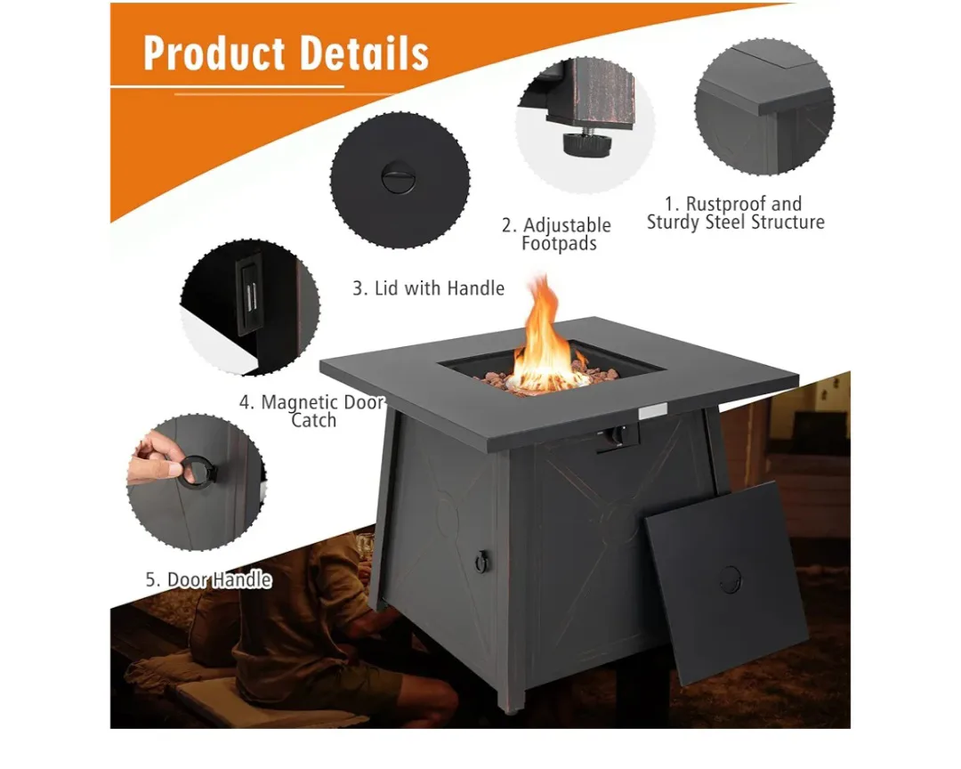 🔥Propane Fire Pit Table with propane tank!🔥 image indicator(4)