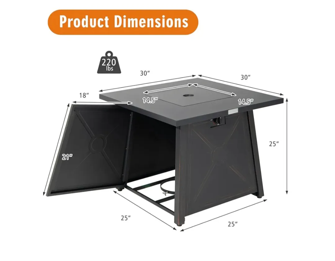 🔥Propane Fire Pit Table with propane tank!🔥 image indicator(5)