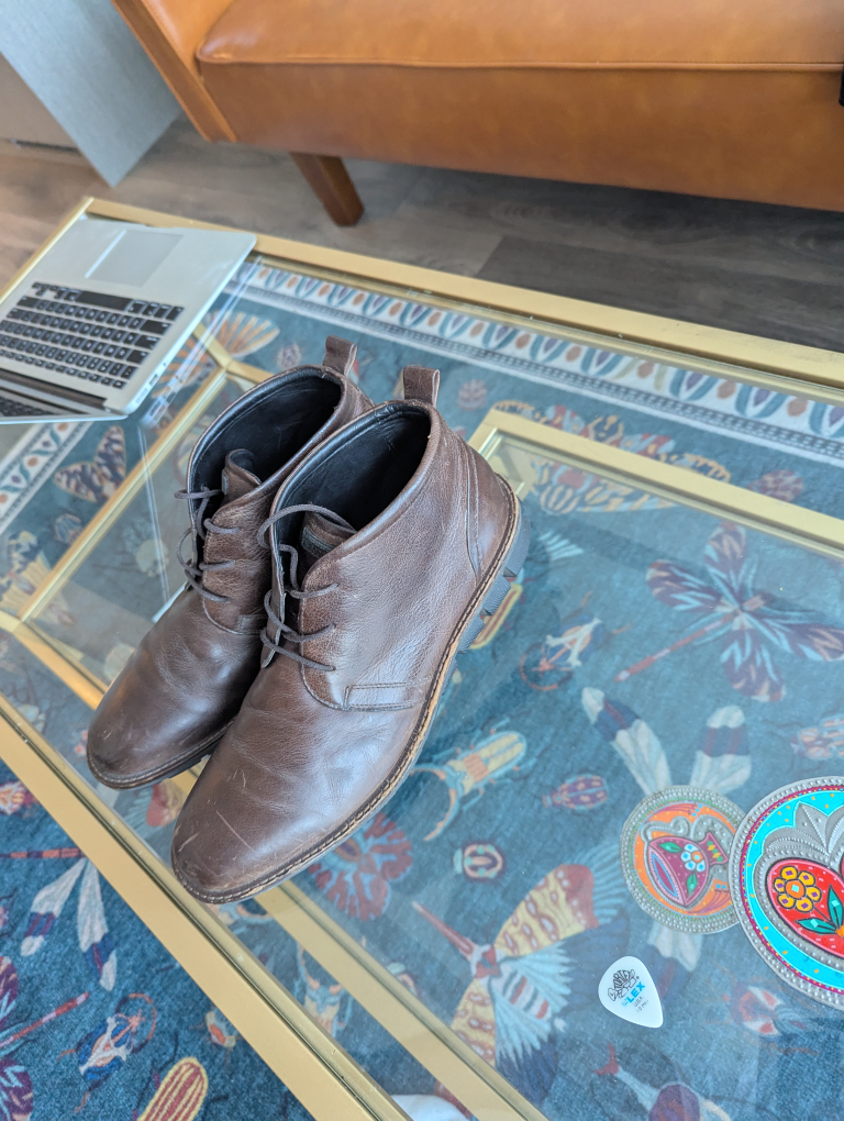 Mens' Brown Leather Chukka Boots size 9 - photo 3