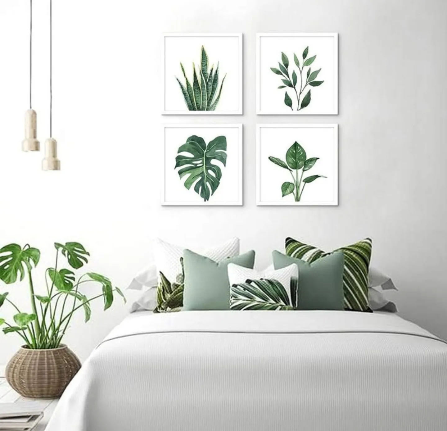 ArtbyHannah Botanical Wall Art – Set of 4 (10x10, White Frame) thumbnail