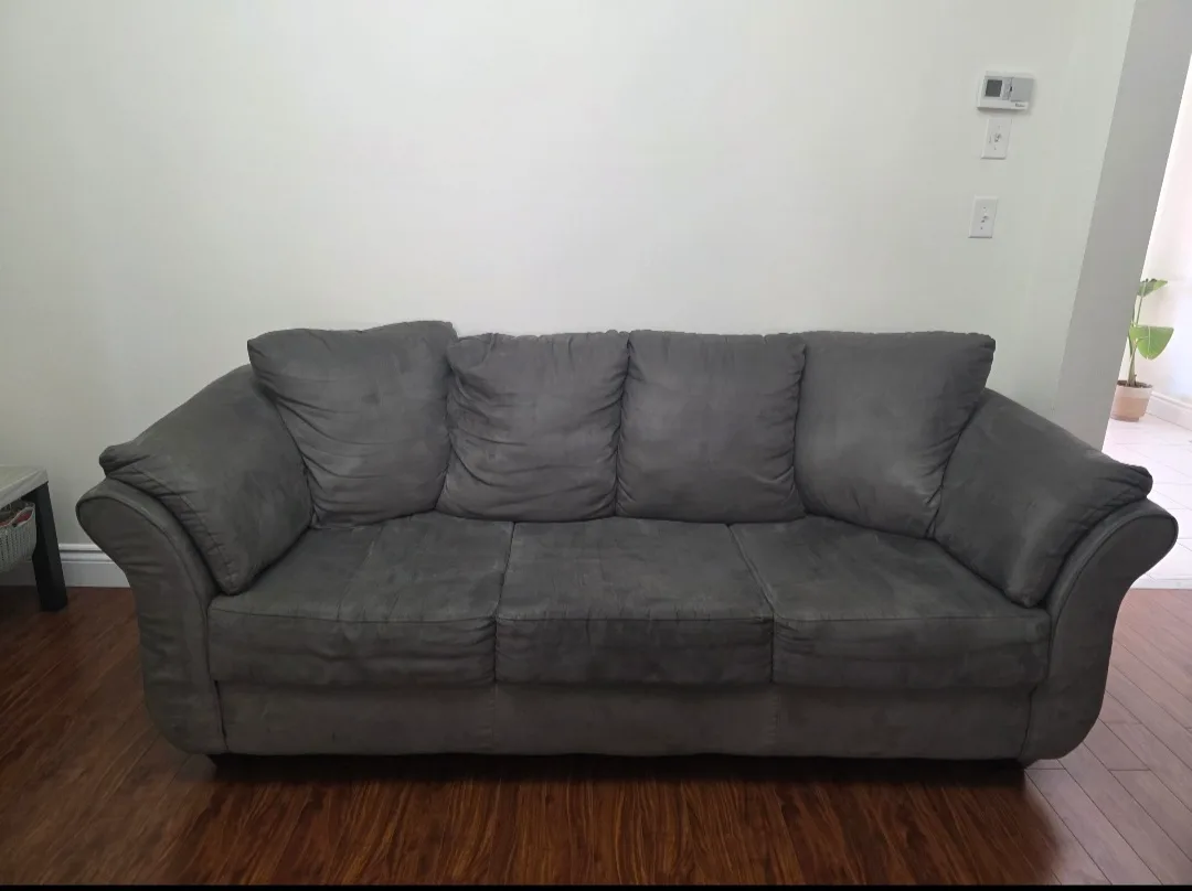 Grey Suede Couch 3 seater image indicator(3)