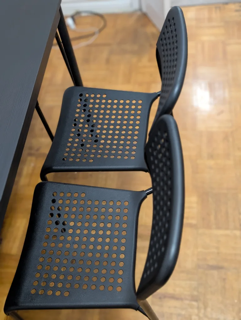 IKEA Lisabo/Teodor Black Table & 4 Chairs thumbnail