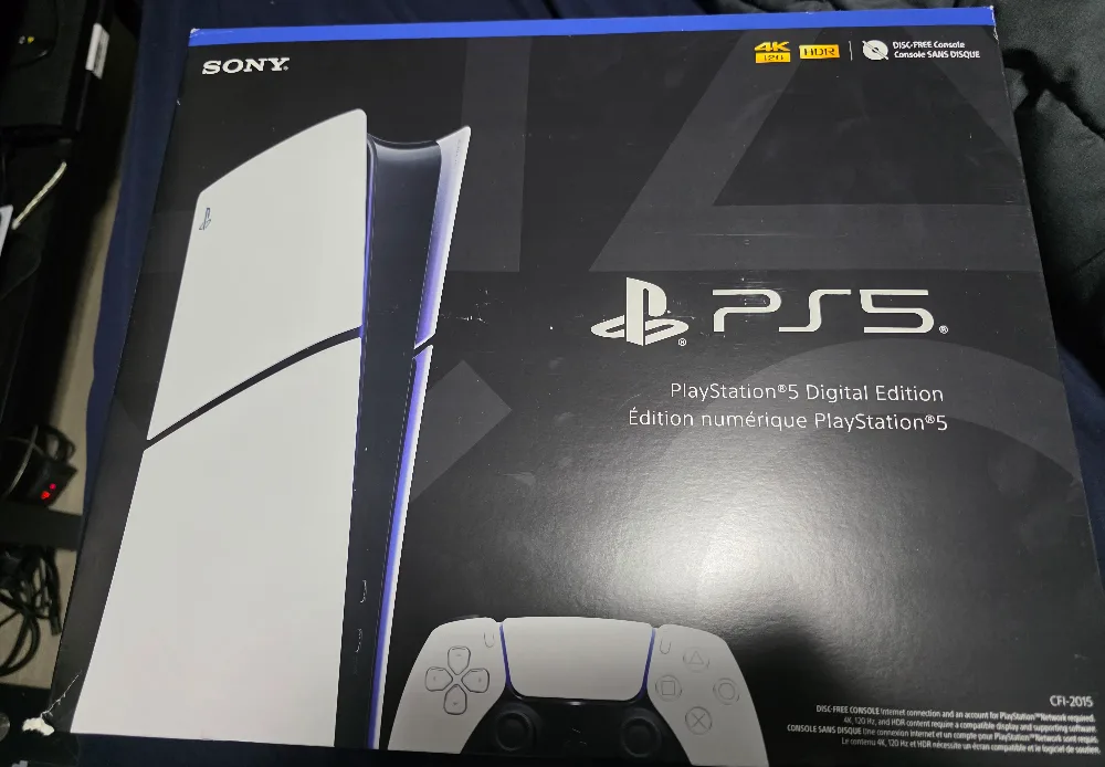 Ps5 Slim Digital With Disk Drive, 3 x Controller and 4 games thumbnail