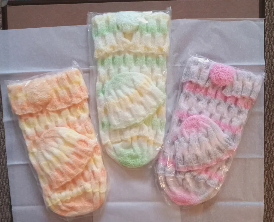 Handknit Snuggle Bag & Hat Set Newborn thumbnail