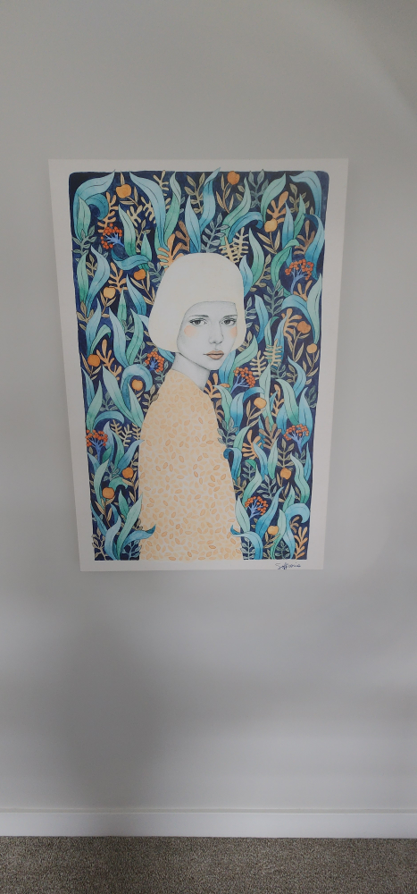 Artwork - Woman with Floral Background