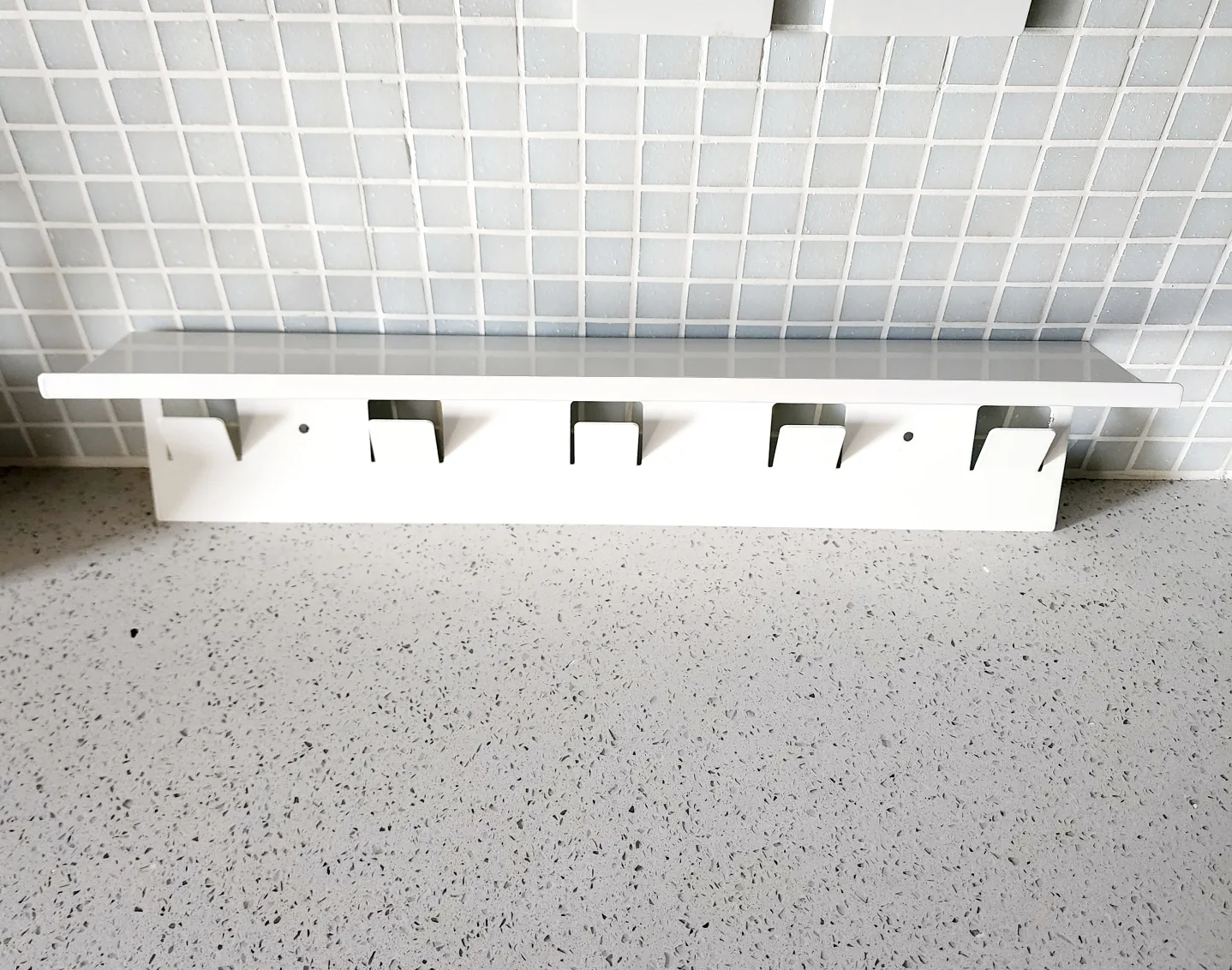 Ikea Mimmern Metal Bathroom Shelf with hooks thumbnail