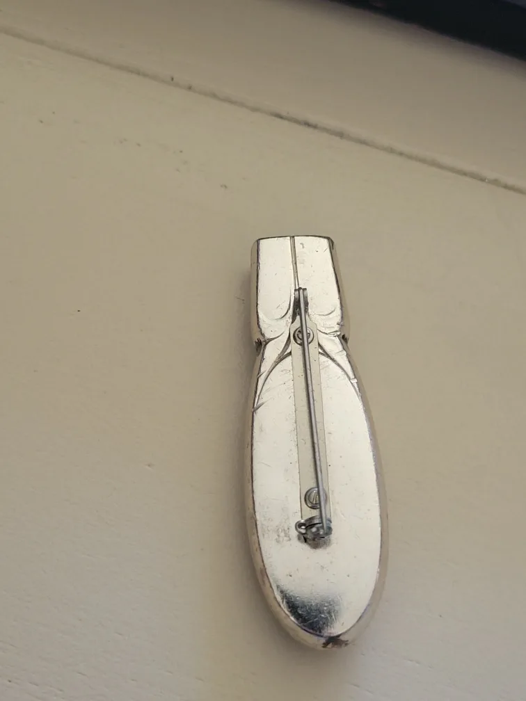 1900s Vintage Sterling Silver Vase Brooch.  lapel pin.  weddings image indicator(4)