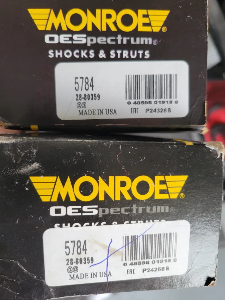 Pair of Monroe OESpectrum 5784 rear shocks/struts - BNIB thumbnail