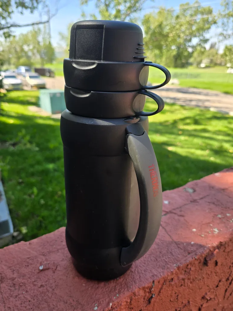 Thermos Model 32-34-100 1 Liter 2 Cup Glass Liner Black thumbnail