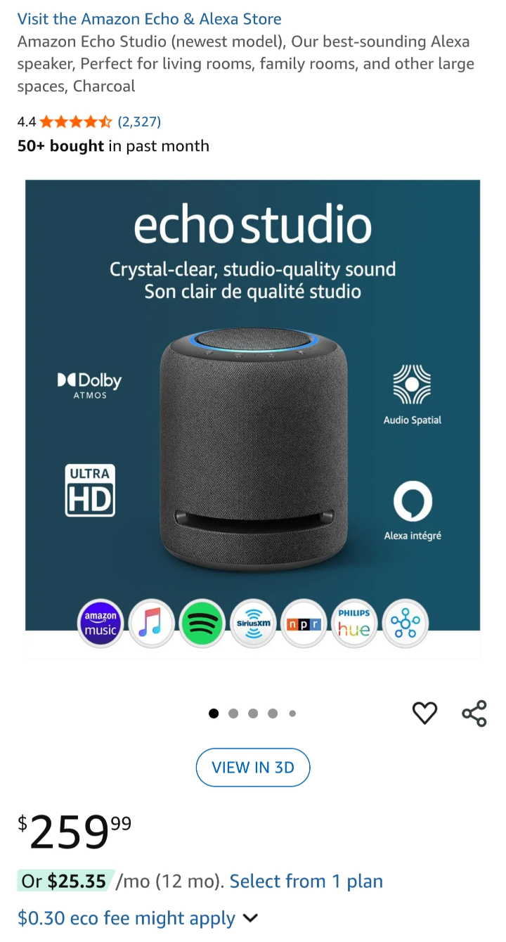 Amazon Echo Studio - Charcoal