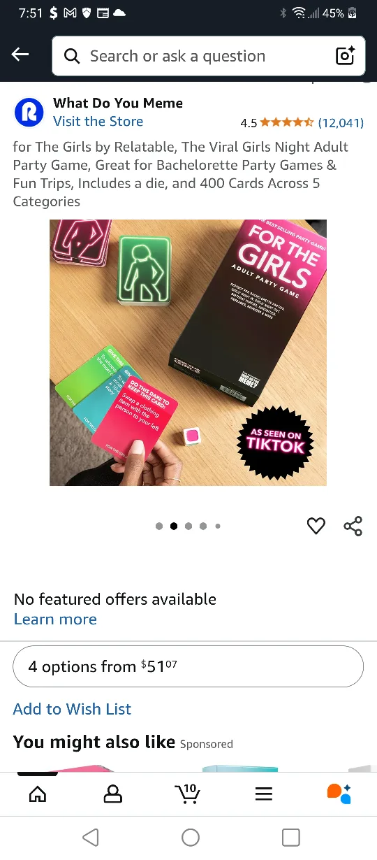 💚FOR THE GIRLS ADULT PARTY GAME! SEALED image indicator(2)