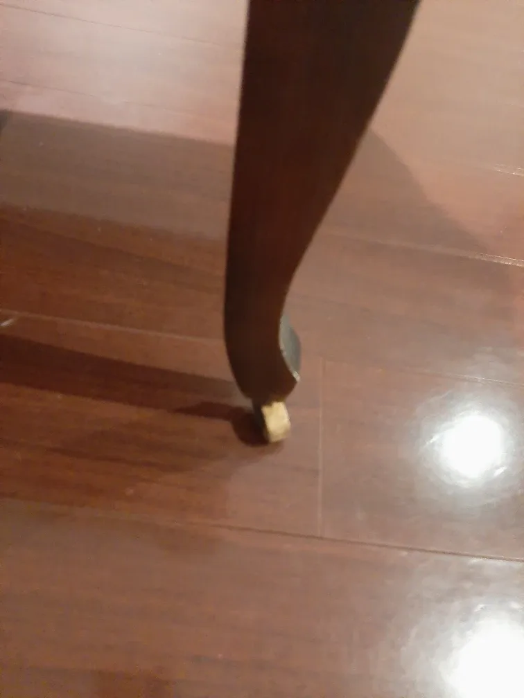 Antique Wooden Chair with Mustard Yellow Velvet Upholstery image indicator(8)