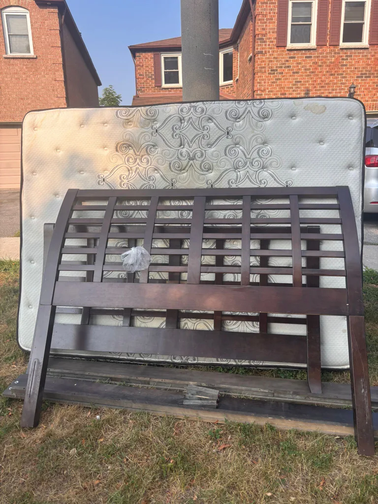 Queen Bed Frame & Mattress thumbnail