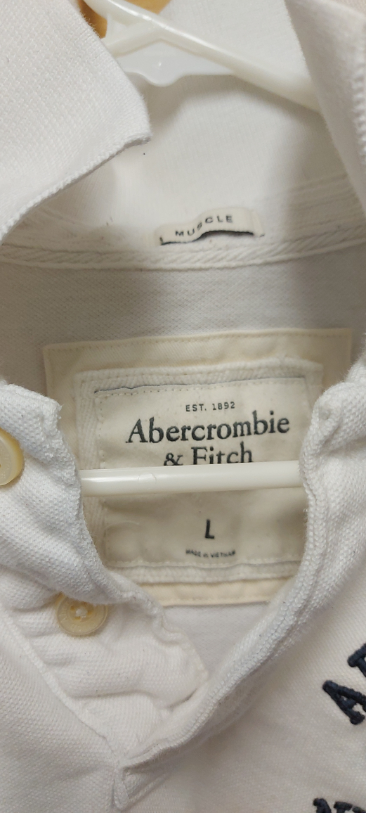 Abercrombie & Fitch White Polo Shirt - Size L - photo 2