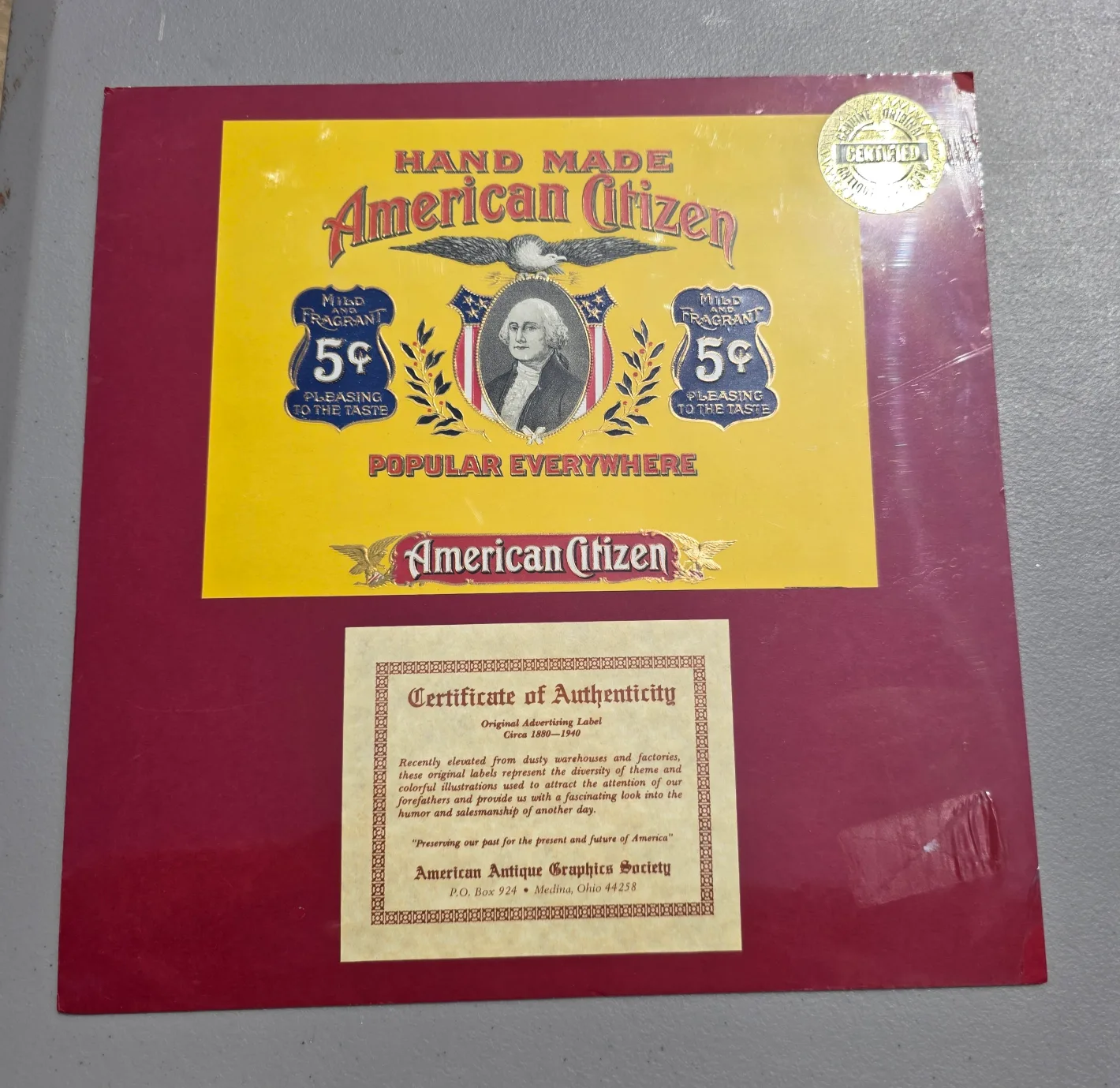 American Citizen Advertising Label Cigar box . thumbnail