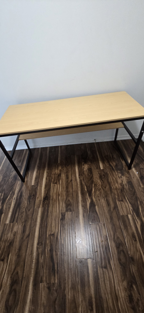 Simple Desk - Light Wood Top, Black Frame