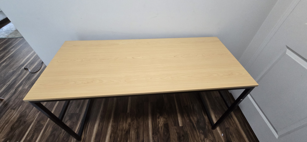 Simple Desk - Light Wood Top, Black Frame - photo 2