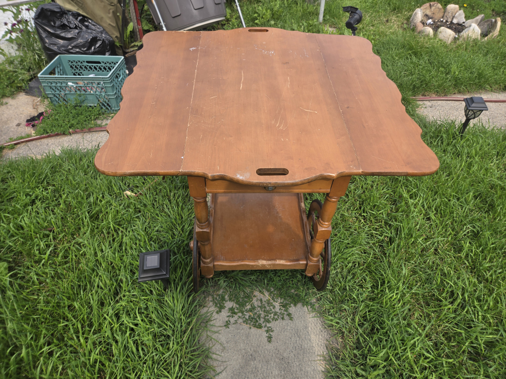 Vintage Folding Tea Cart Table - photo 2