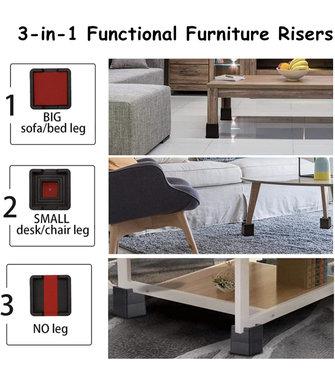 4" H Bed Risers - Black 🏆 - photo 5