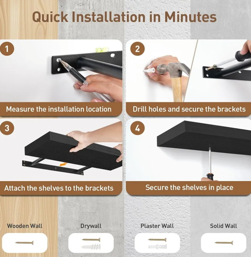 4 Pack Wall Mount shelves. - photo 2
