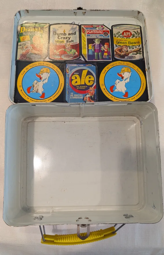 Vintage CP Rail Lunchbox with Topps Wacky stickers image indicator(8)
