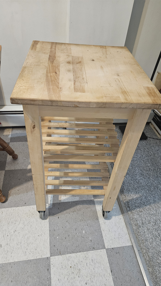 Wooden Kitchen Cart with Wheels