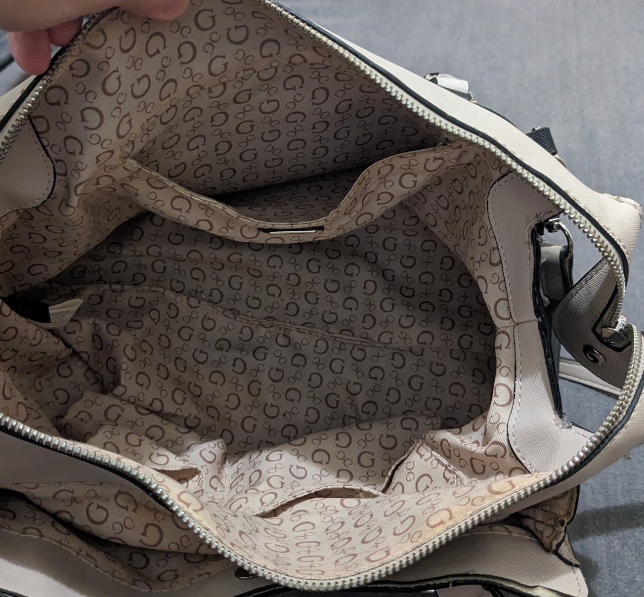 Guess Satchel Crossbody Handbag - Black and Beige - photo 3