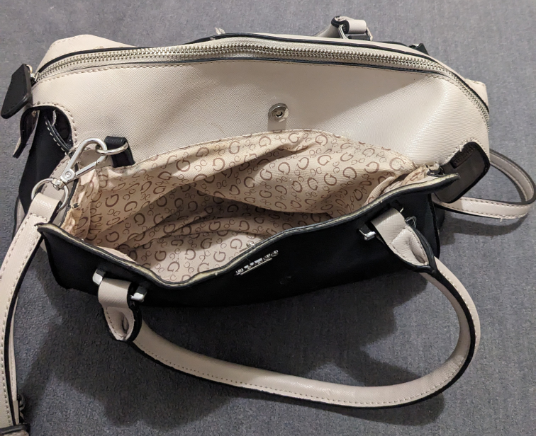 Guess Satchel Crossbody Handbag - Black and Beige - photo 4