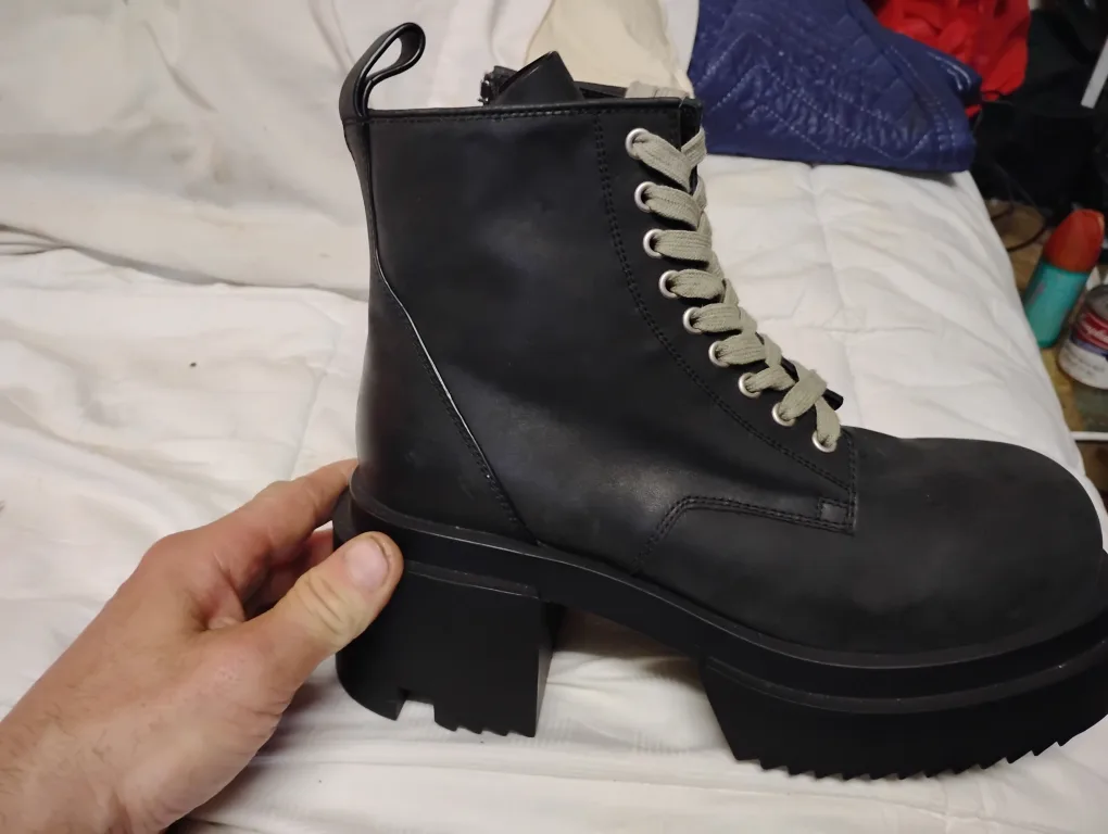 Rick Owens Black Leather Platform Boots image indicator(4)