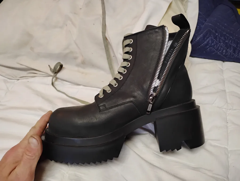 Rick Owens Black Leather Platform Boots image indicator(5)