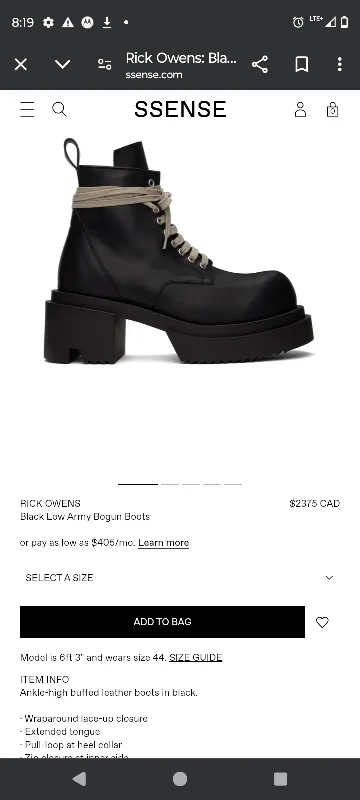 Rick Owens Black Leather Platform Boots image indicator(6)