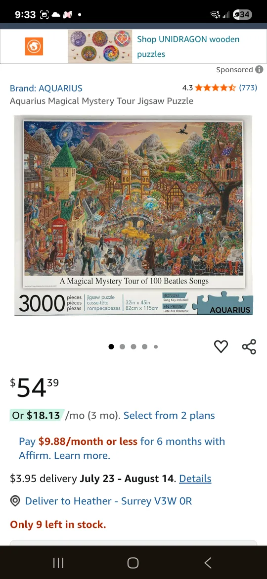 Aquarius Magical Mystery Tour 3000 pc Jigsaw Puzzle thumbnail