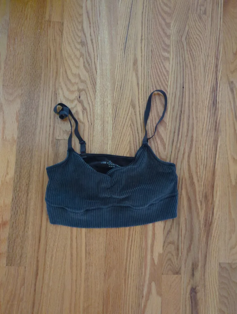 Dark Gray Ribbed Bralette 🇨🇦 thumbnail