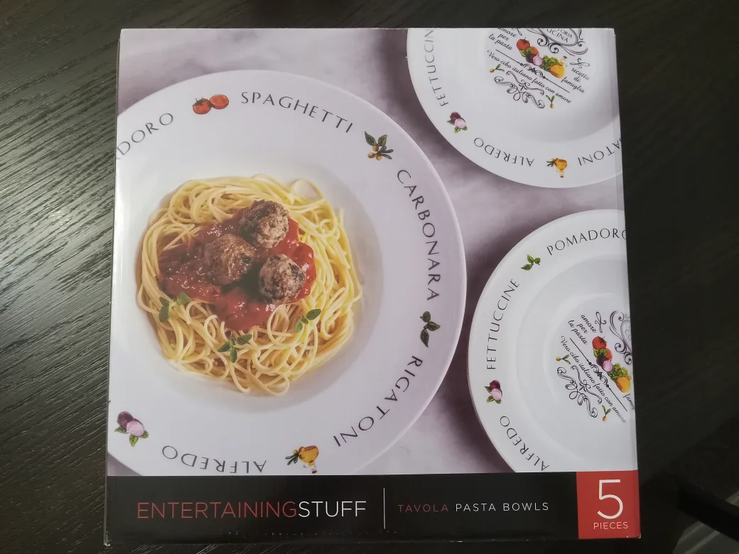 Entertaining Stuff Tavola Pasta Bowls - 5 Pcs - New thumbnail