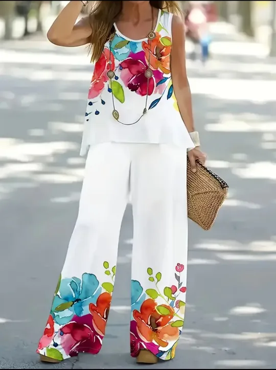 Floral Print Two-Piece Set thumbnail