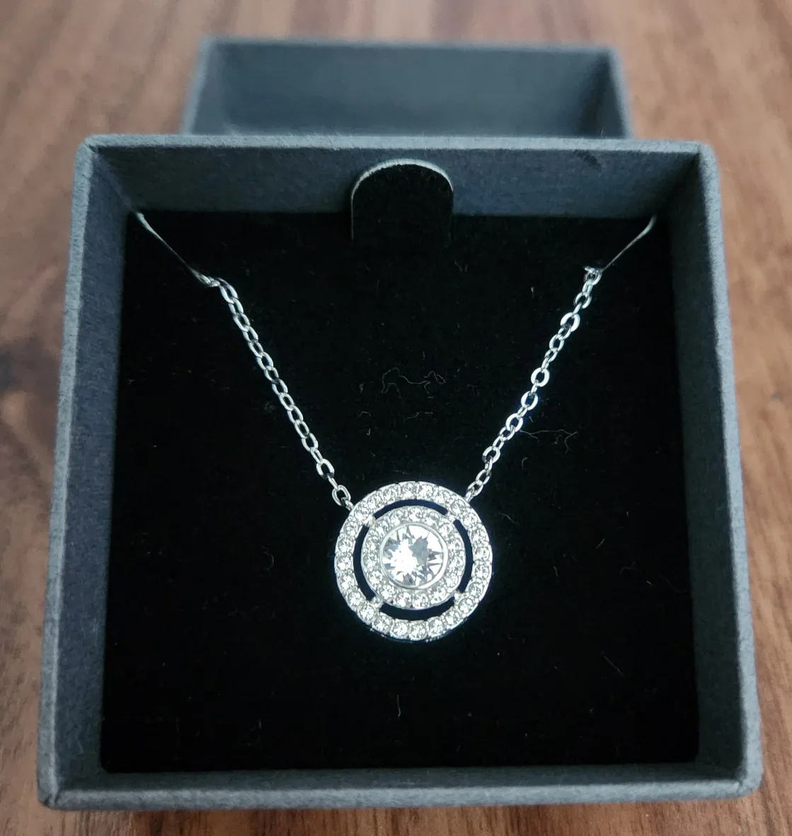 Silver Necklace with Crystal Pendant thumbnail
