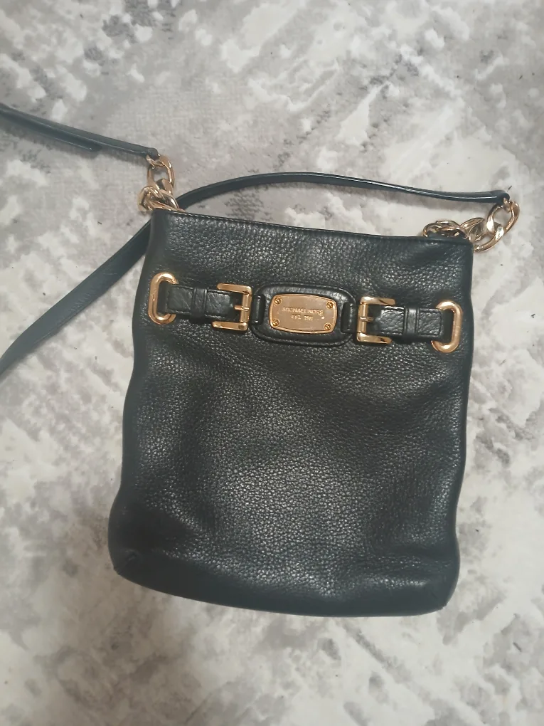 Michael Kors Black Leather Crossbody Bag thumbnail