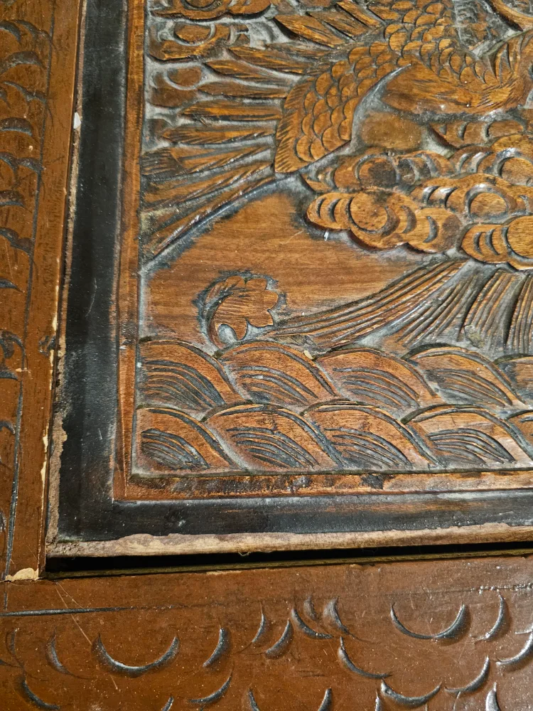 Antique Carved Wood Chest image indicator(3)