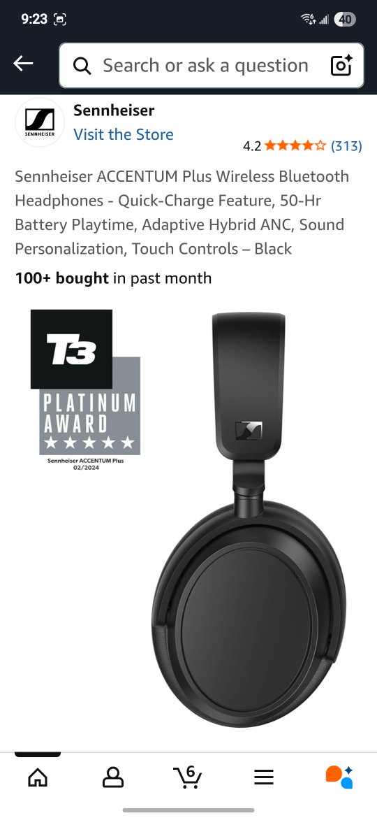 Sennheiser ACCENTUM Plus Wireless Bluetooth Headphones - Black - photo 4