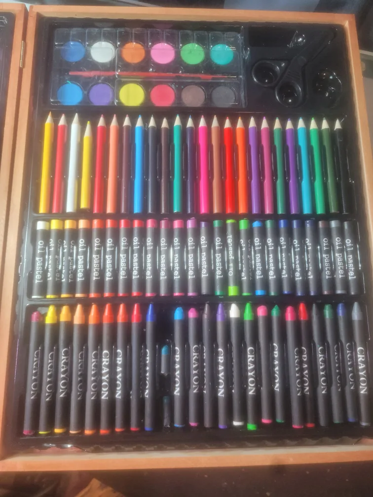 Art Set with Crayons, Oil Pastels, Watercolors, Markers image indicator(3)