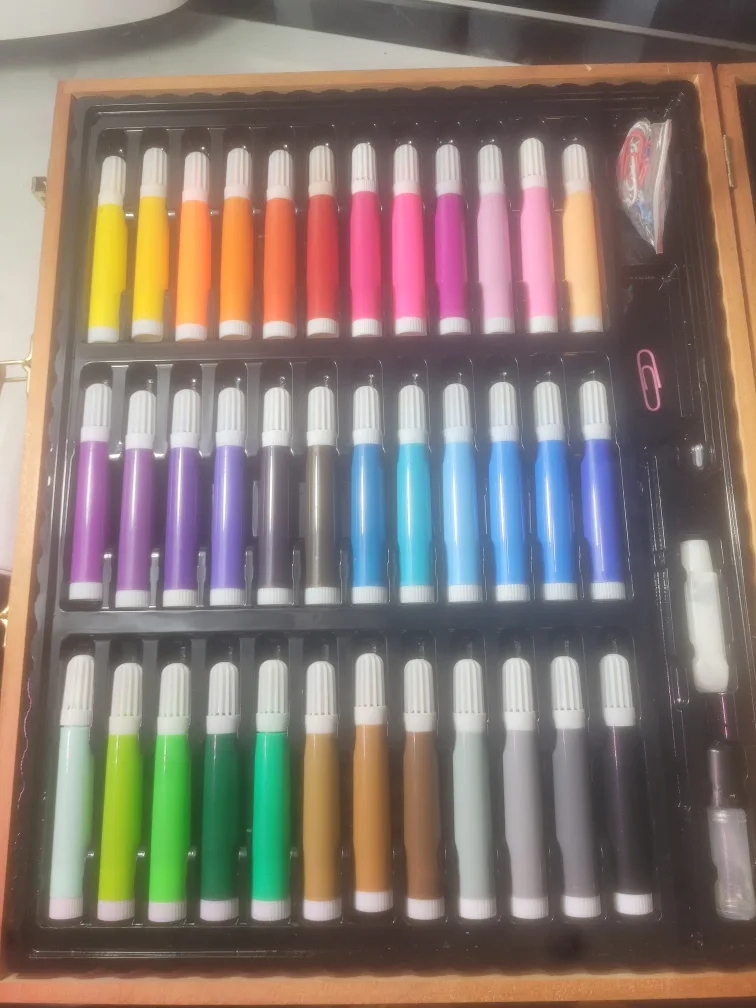 Art Set with Crayons, Oil Pastels, Watercolors, Markers image indicator(4)