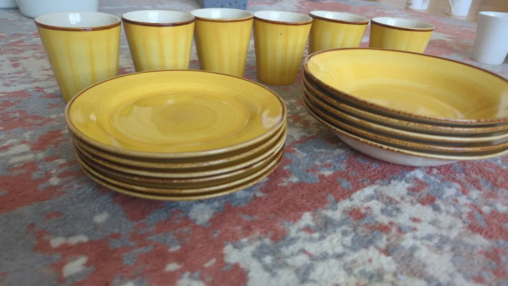 Yellow Dinnerware Set (Plates, Bowls, Cups) 🥕 image indicator(2)