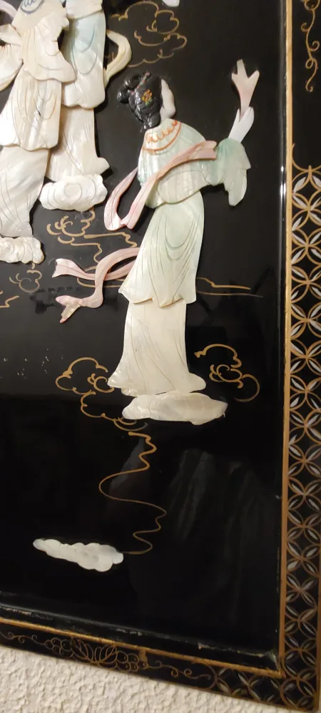 Vintage Asian Mother of Pearl Wall Art Panel image indicator(2)