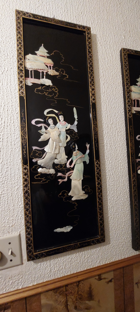 Vintage Asian Mother of Pearl Wall Art Panel - photo 4