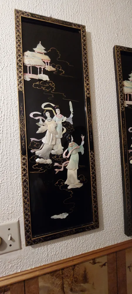 Vintage Asian Mother of Pearl Wall Art Panel image indicator(4)