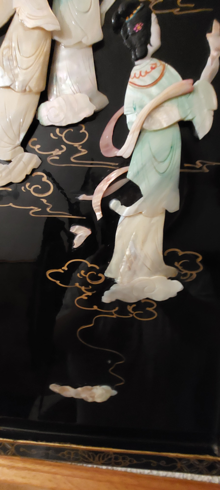 Vintage Asian Mother of Pearl Wall Art Panel - photo 5